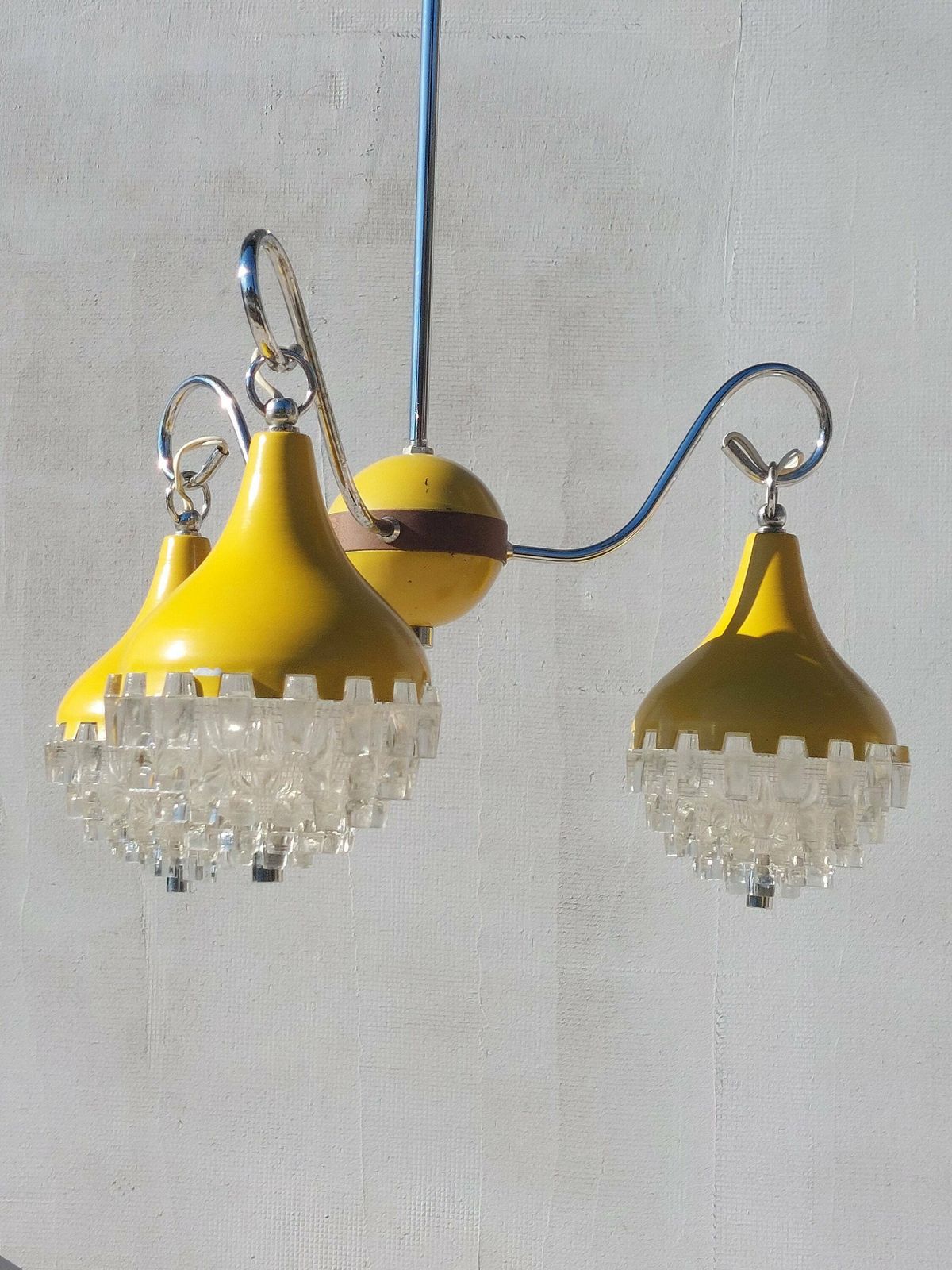 Retro Pendant Lamp /Retro Ceiling Light/Space Age Pendant Lamp/Space Age Chandelier/Mcm Pendant Lamp/Vintage Chandelier/Pineapple Shape/70's photo for sale