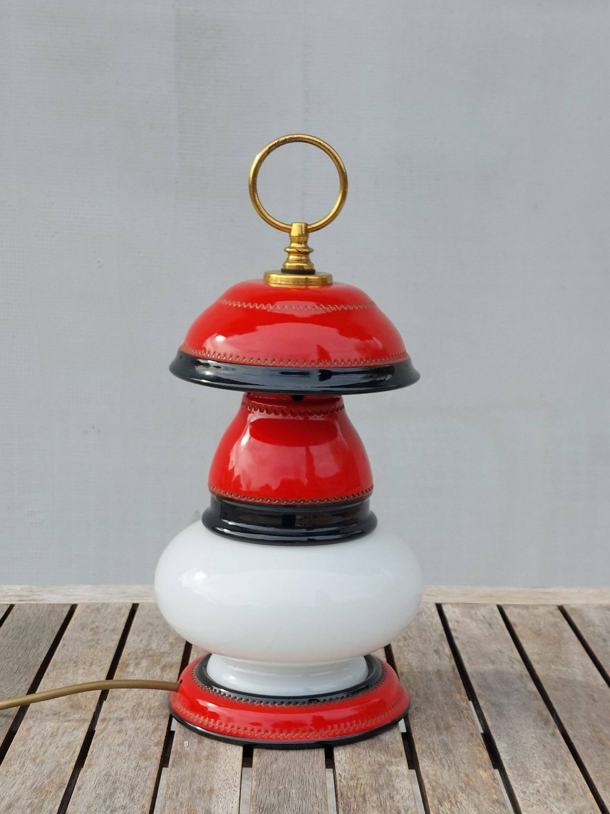 Retro Table Lamp / Space Age Table Lamp / Pop Art Table Lamp /Mid Century Table Lamp / Retro Glass Table Lamp / Ex Yogoslavia / 70's photo furniture