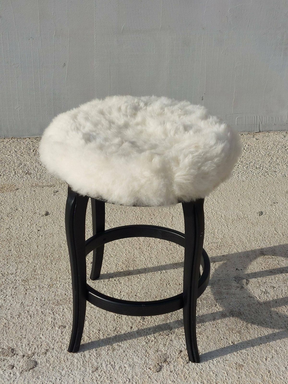 Thonet Style Stool /Thonet Style Sheepskin Chair /Mcm Stool Sheepskin Stool/ Unique Stool,Chair / Sheepskin Stool/Mcm Home/Mcm Interior/80's photo vinterior
