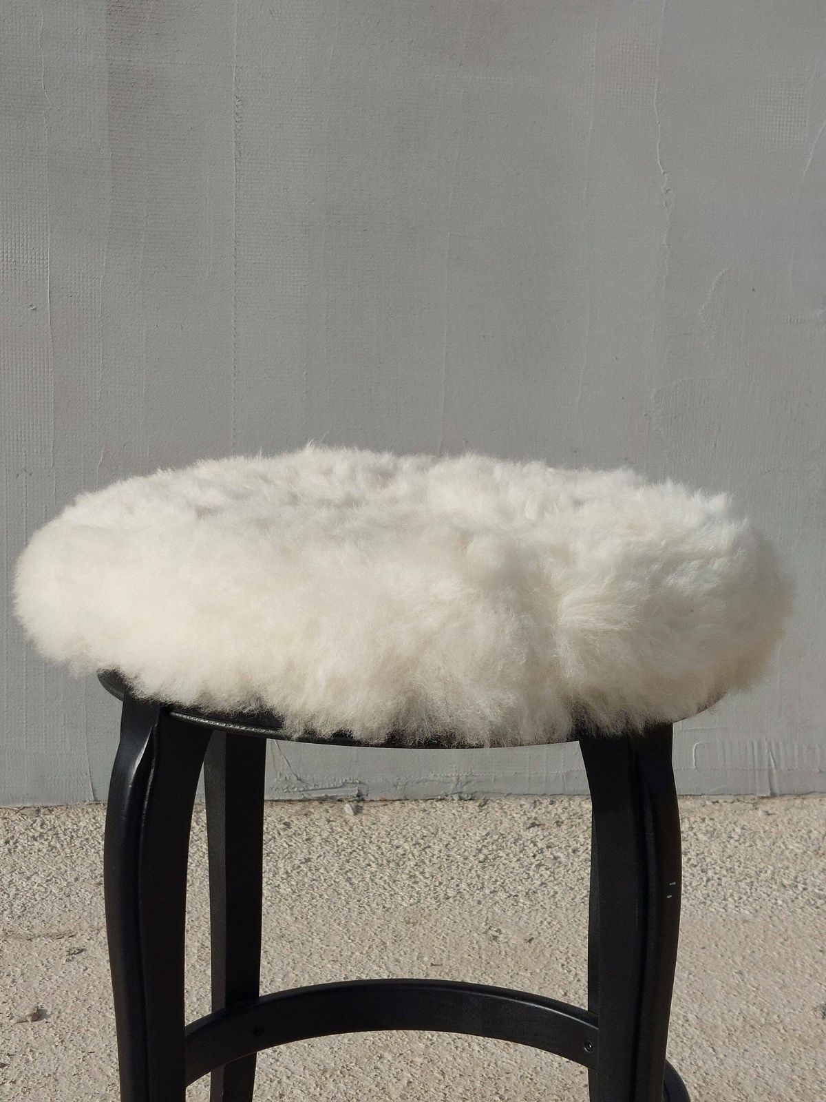 Thonet Style Stool /Thonet Style Sheepskin Chair /Mcm Stool Sheepskin Stool/ Unique Stool,Chair / Sheepskin Stool/Mcm Home/Mcm Interior/80's photo buy