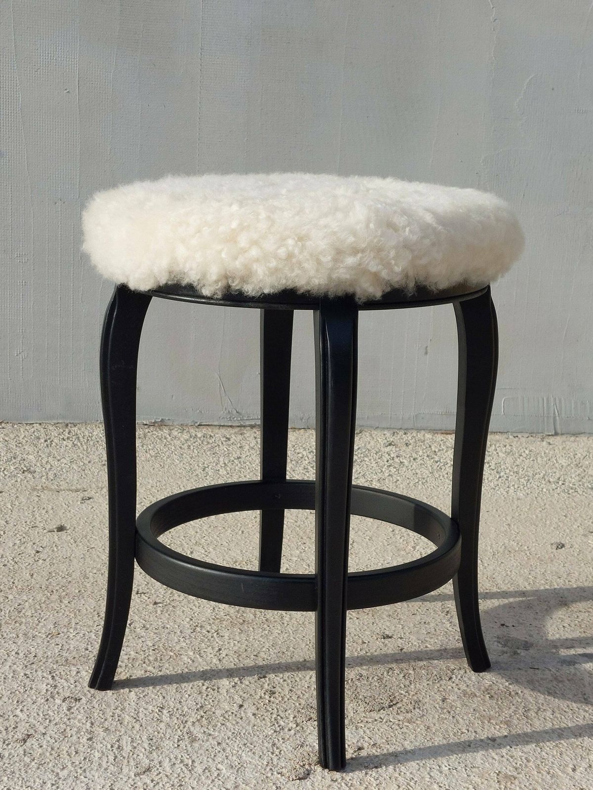 Thonet Style Stool /Thonet Style Sheepskin Chair /Mcm Stool Sheepskin Stool/ Unique Stool,Chair / Sheepskin Stool/Mcm Home/Mcm Interior/80's photo vinterior