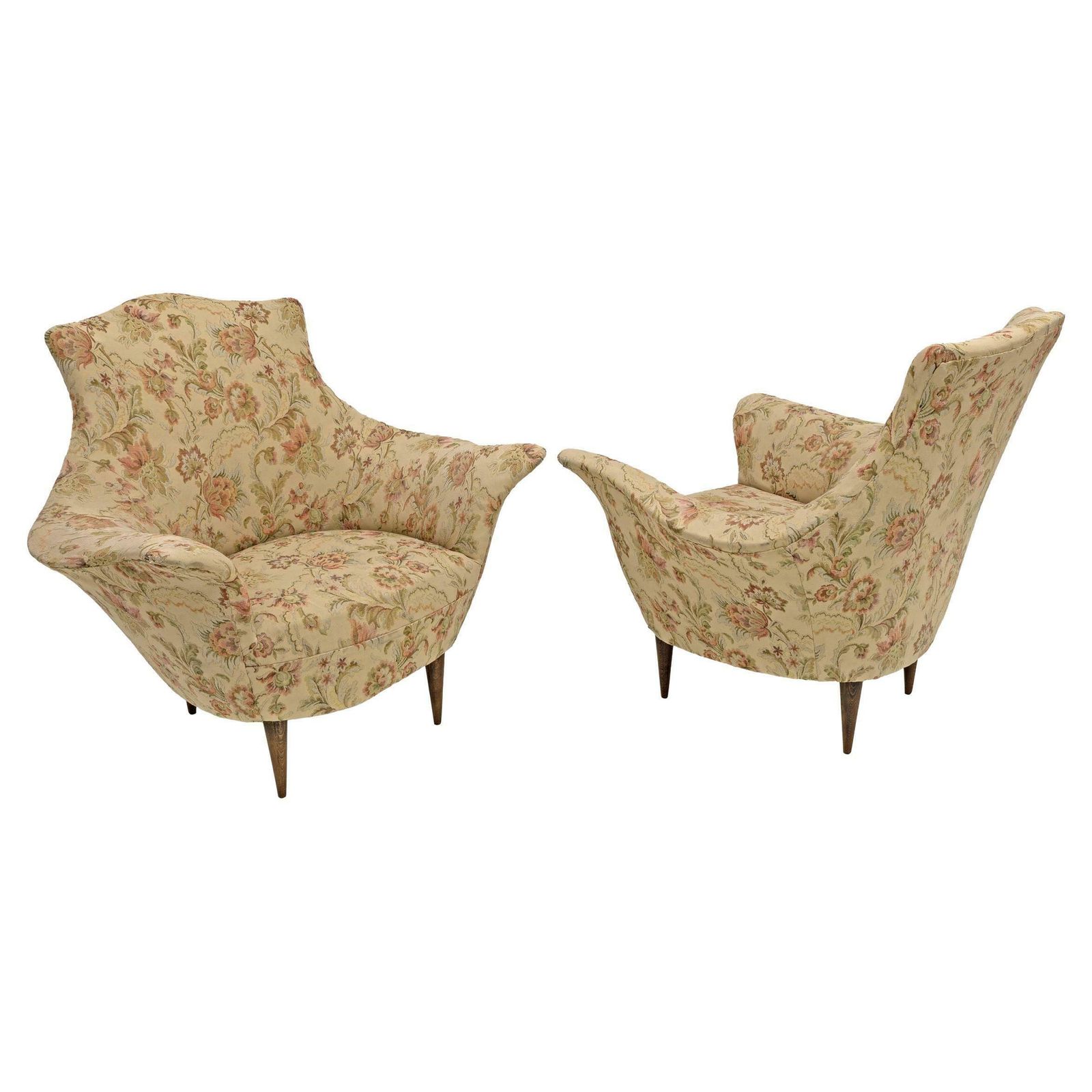 Pair Of Manta Mid Century Modern Italian Armchairs, 1950s