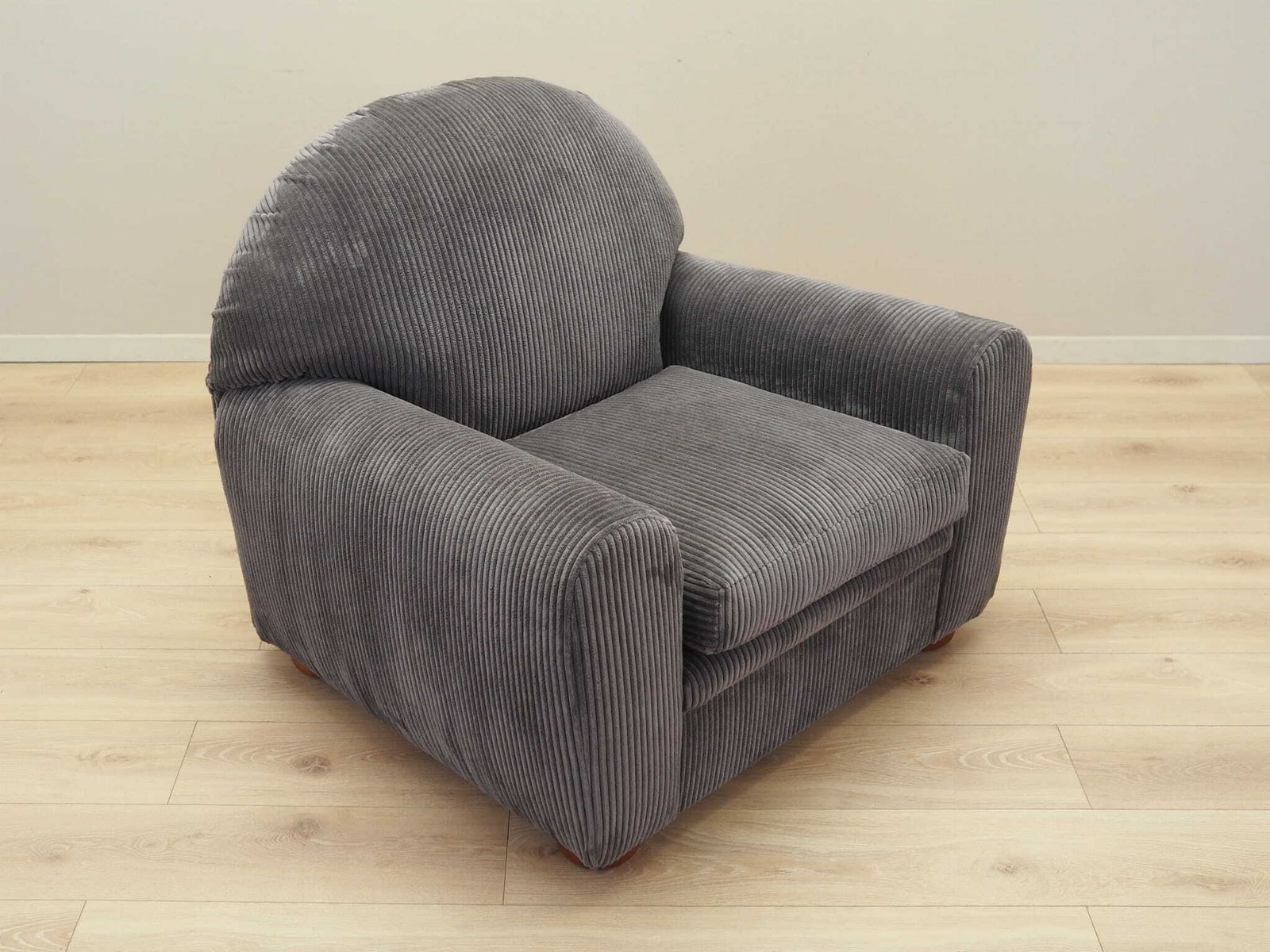 Grijze Velours Fauteuil, Italiaans Design, Jaren 1980, Productie: Italië photo vintage