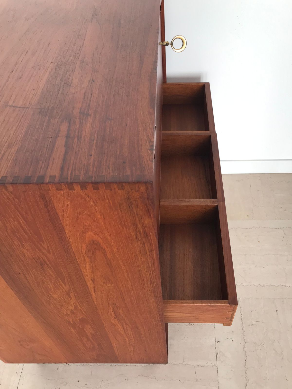 Scandinavian Teak Bar Cabinet Design Peter Hvidt & Orla Molgaard Nielsen 1960s photo vintage