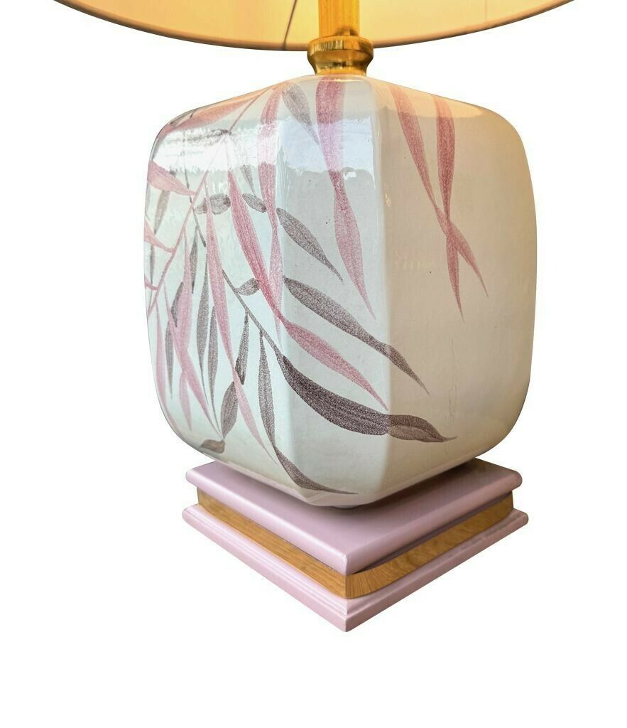 A Pair Of Large 1970s Ceramic Hand Painted Lamps By Ugo Zaccanini For Maison Lancel photo 1750.0