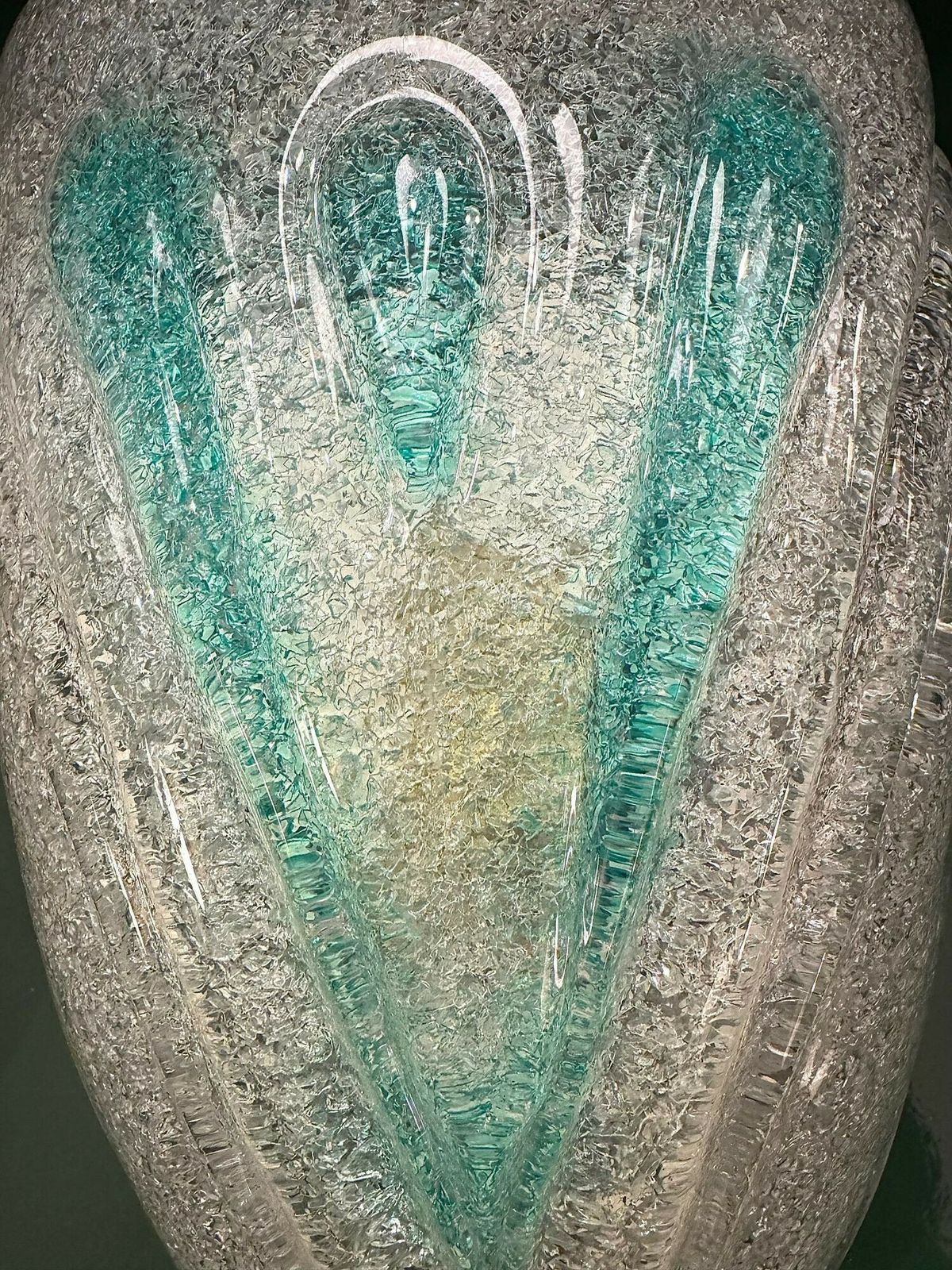A Pair Of 1970s Italian Murano Glass Wall Sconces With Teal Green Detail photo buy