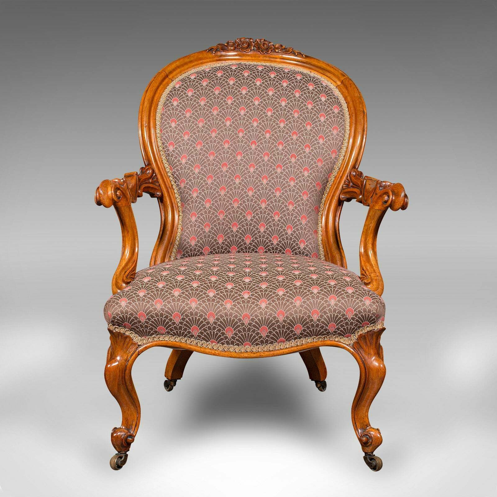 Antique Spoon Back Elbow Chair, English, Walnut, Armchair, Early Victorian, 1840 photo furniture