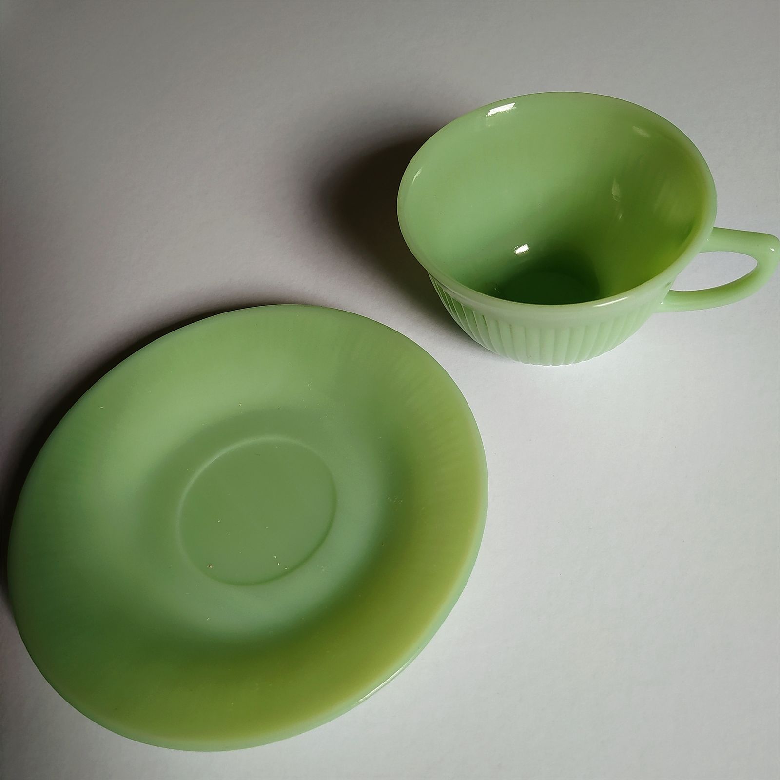 Set Of 6,Mid Century Fire King Jadeite Coffee/Tea Cups. photo vinterior