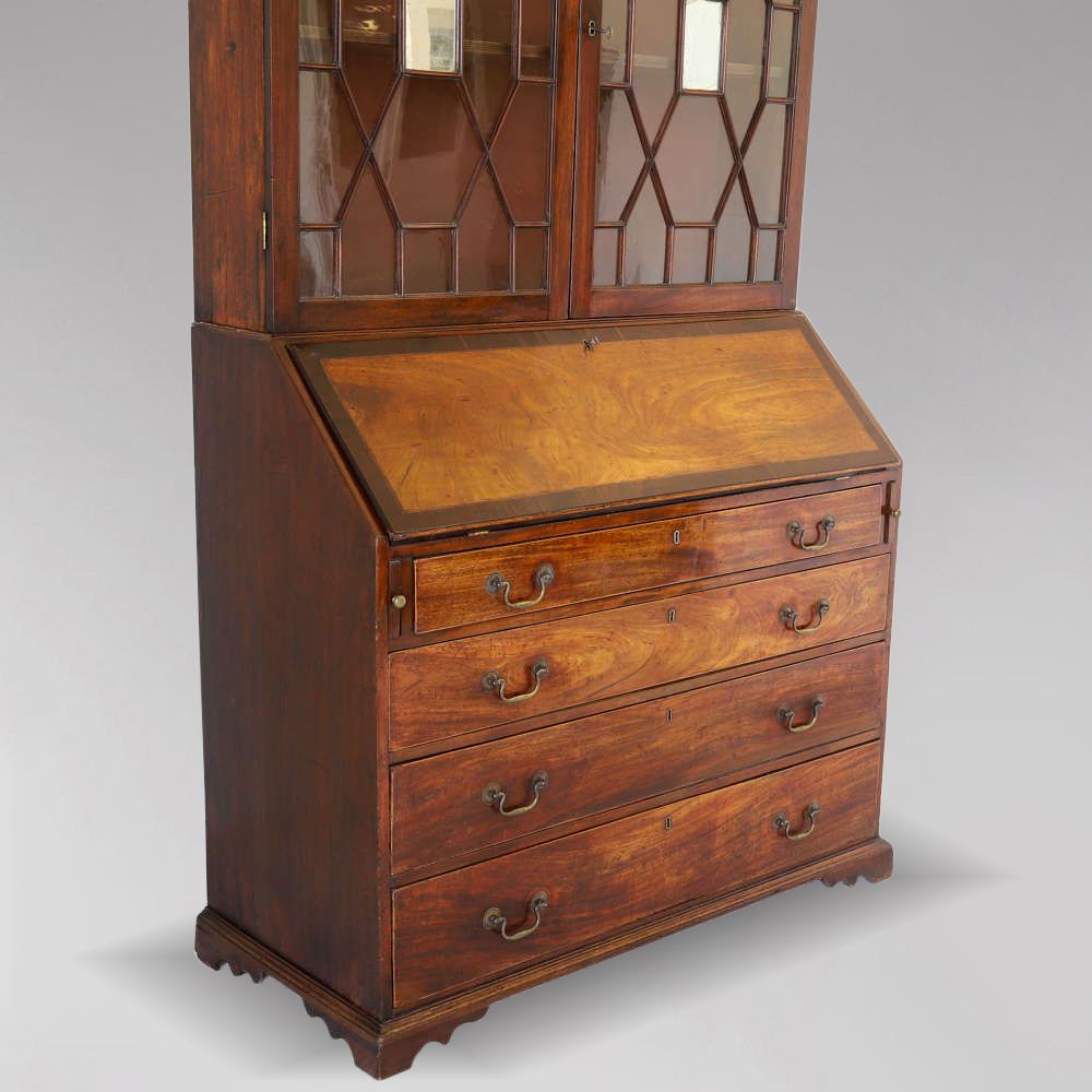 18th Century George III Period Mahogany Country House Bureau Bookcase photo buy