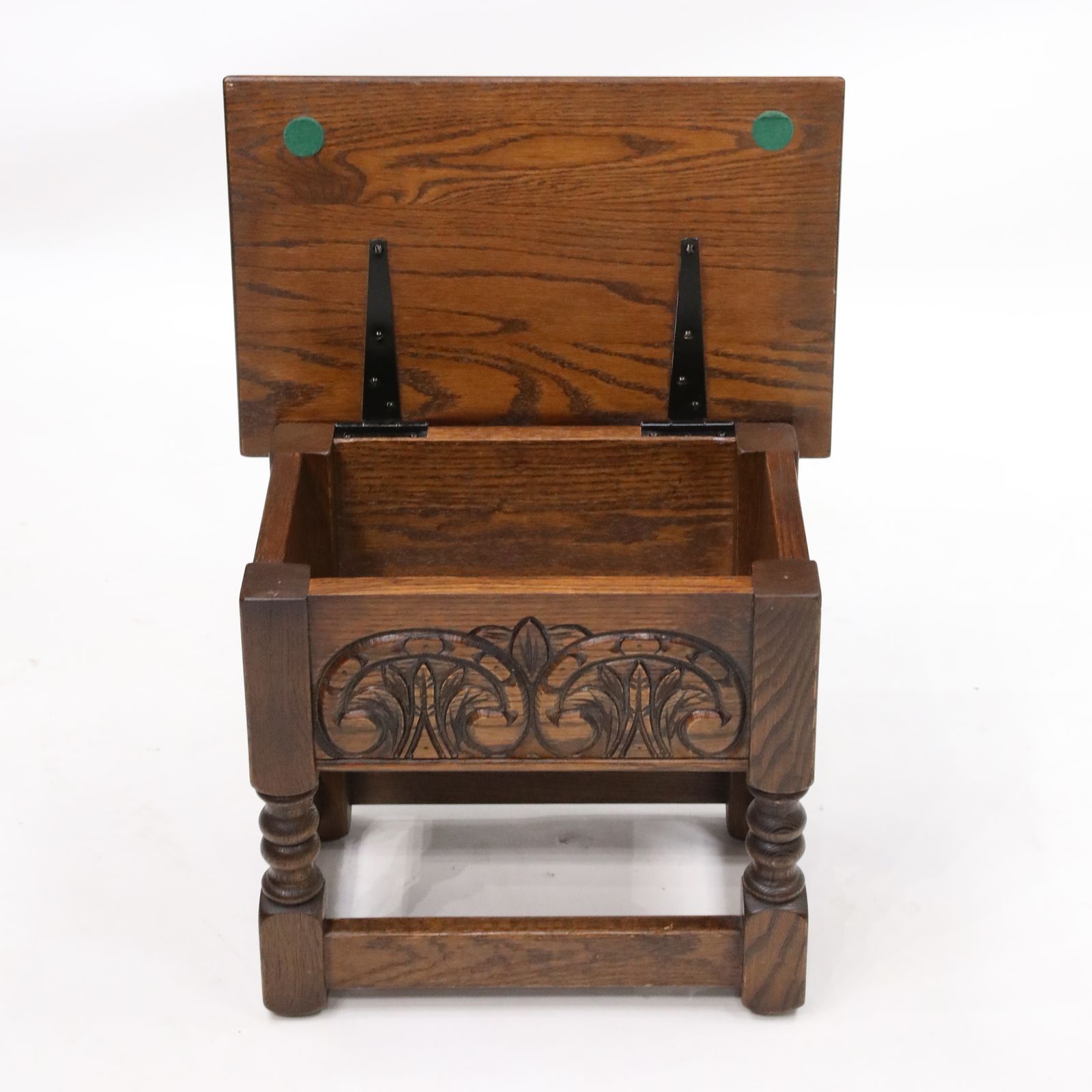 Old Charm Oak Slipper Box Footstool Joint Tudor Brown Finish Free Delivery photo vintage