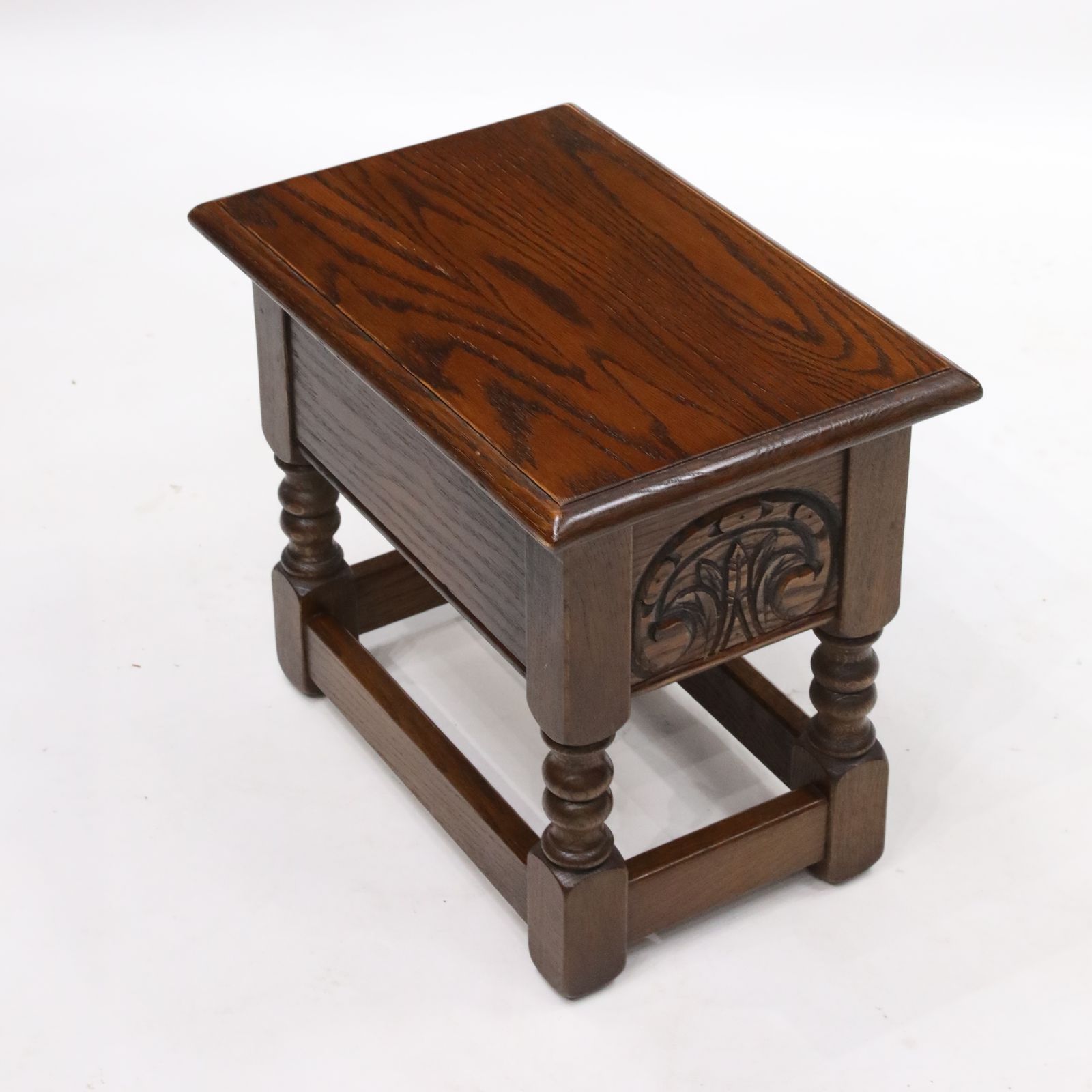 photo for sale Old Charm Oak Slipper Box Footstool Joint Tudor Brown Finish Free Delivery