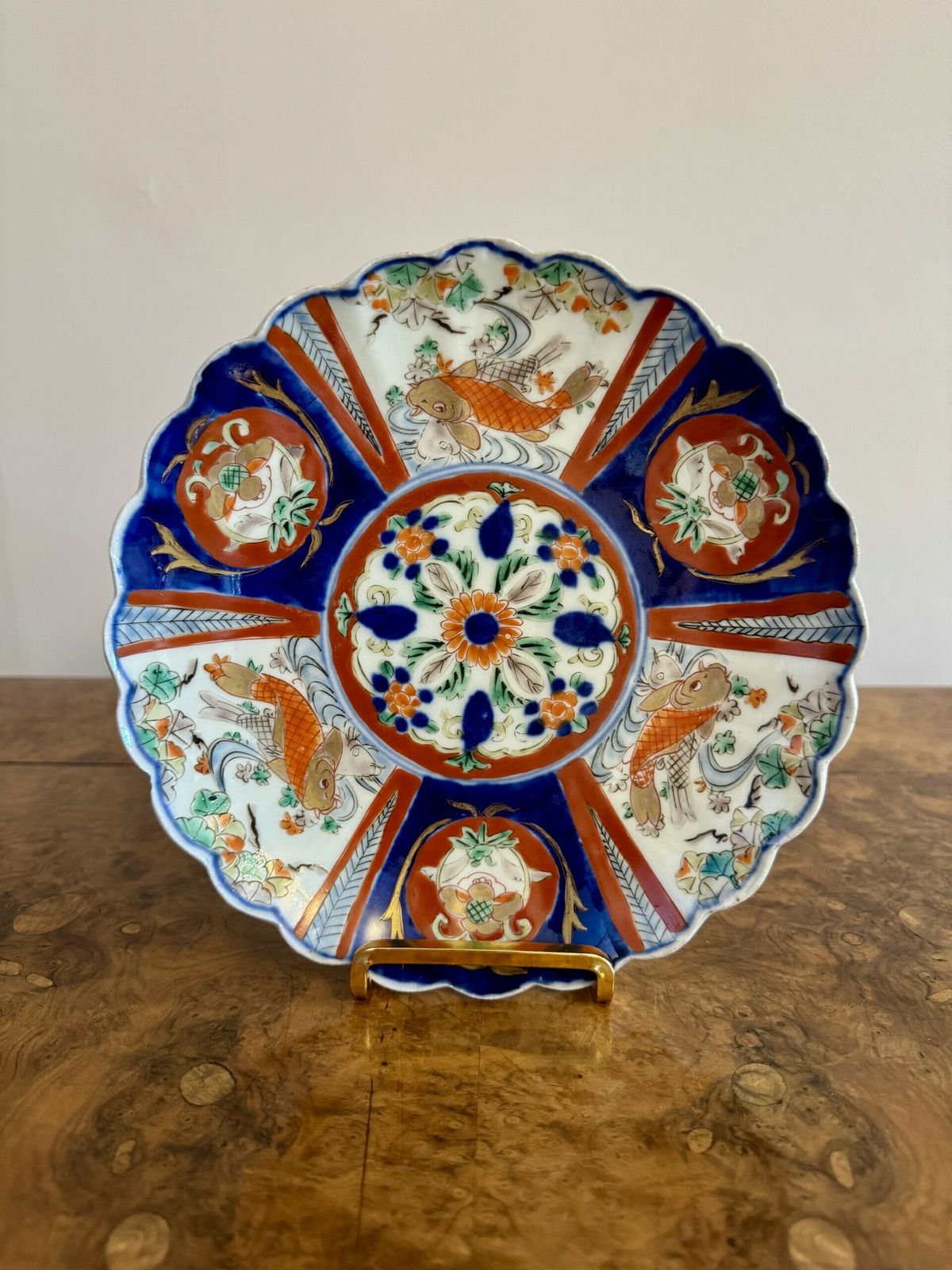 Fine Quality Collection Of Five Unusual Antique Japanese Imari Plates photo buy