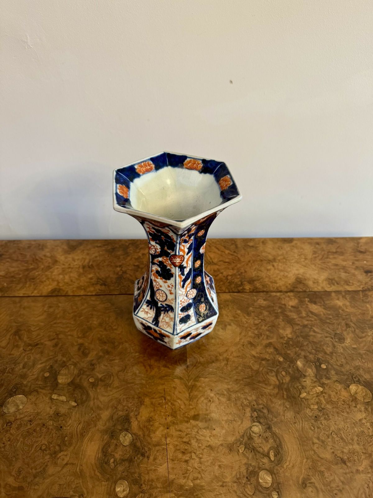 Quality Antique Japanese Imari Hexagonal Shaped Vase photo furniture