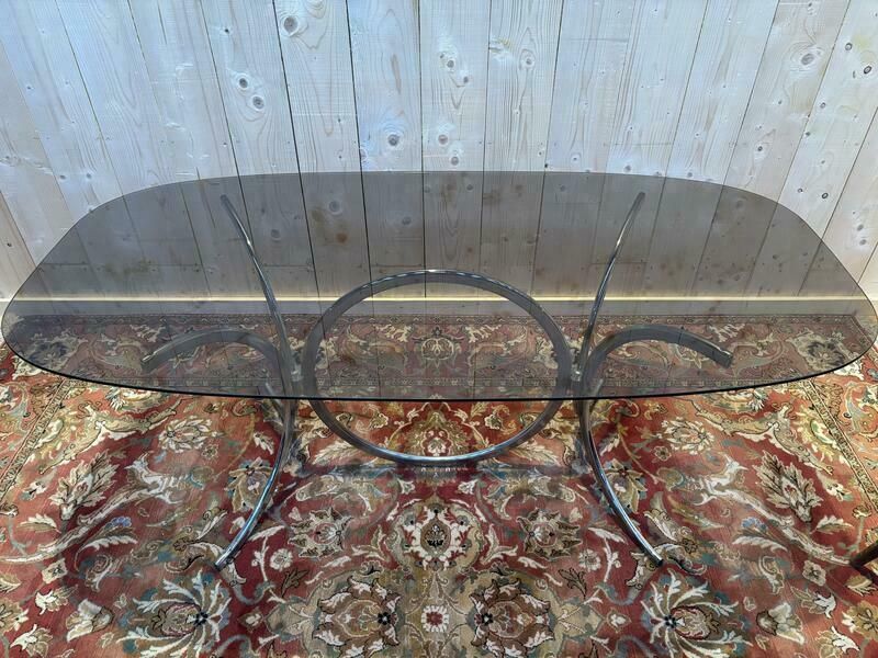 Table  à Manger Contemporaine Verre Et Chrome . photo furniture