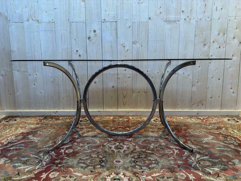 Table  à Manger Contemporaine Verre Et Chrome . photo Furniture