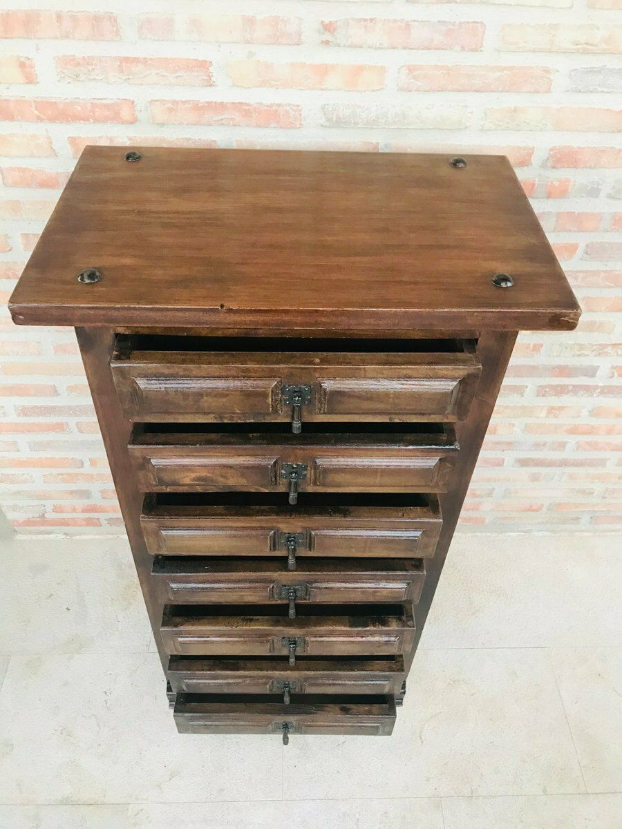 photo vintage Antique Spanish Carved Walnut Tuscan Sifonier
