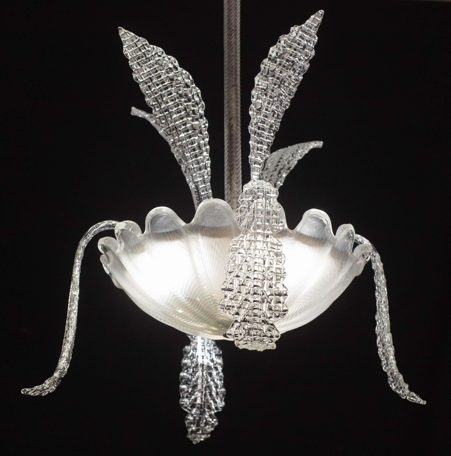 photo furniture Elegant Art Decò Murano Glass Leaves, 1950s