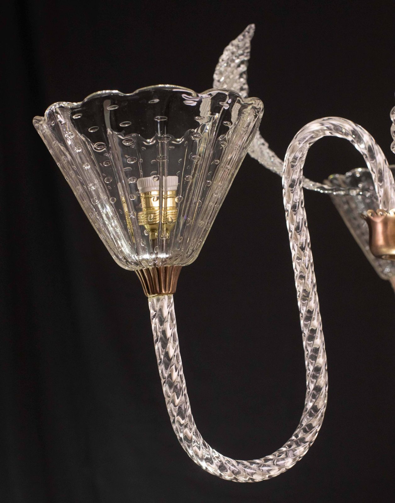 photo vinterior Amazing Ercole Barovier Art Deco Chandelier, "Bullicante" Glass Murano, 1940s