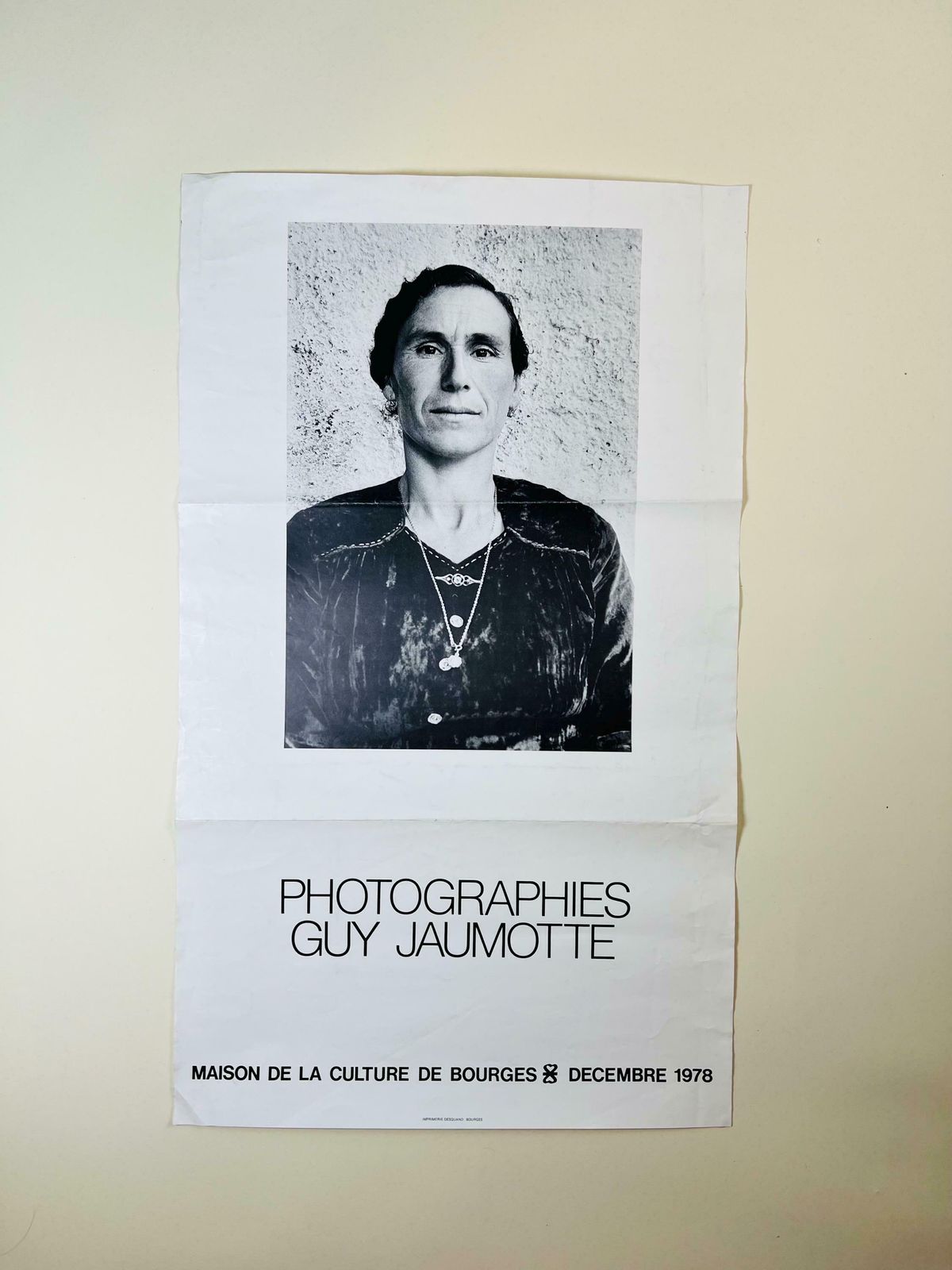 Original Photography Exhibition Poster 1978, Guy Jaumotte Poster Maison De La Culture De Bourges France, Folk Photography photo for sale