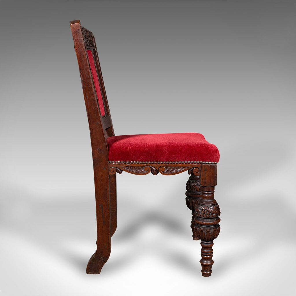 Set Of 4 Antique Dining Chairs, Scottish, Oak, Gothic Revival, Victorian, C.1880 photo for sale
