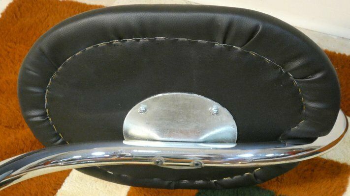 photo for sale Cobra Chairs In Steel And Black Leather By Giotto Stoppino, 1970s, Set Of 5