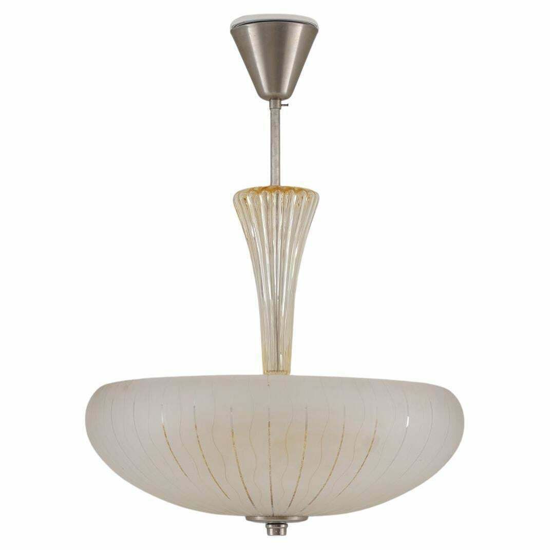 Scandinavian Glass Pendant By Orrefors, Sweden