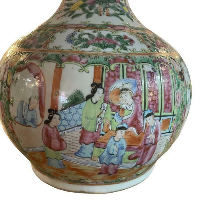 19th Century Canton Famille Rose Onion Form Vase photo for sale