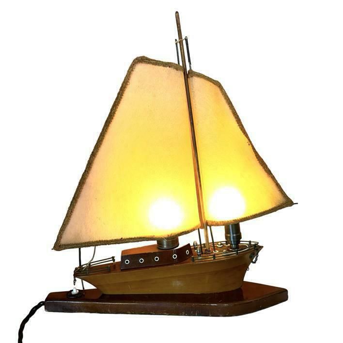 Wooden Twin Light Boat Lamp photo furniture