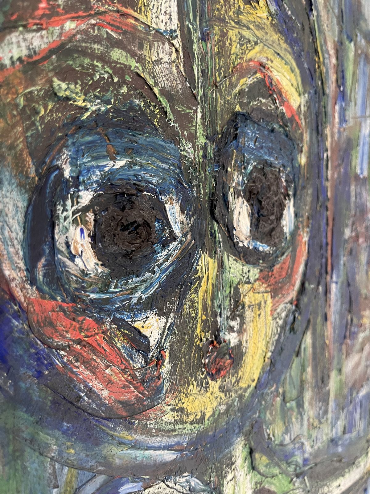 photo for sale Abstract Surrealist Painting Oil On Canvas Mid 20th Century