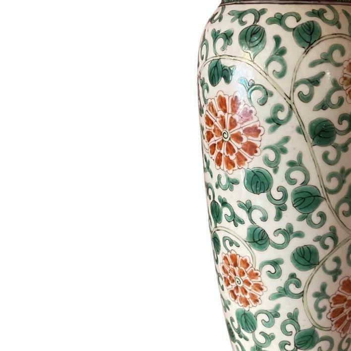 Kangxi Porcelain Familie Vert Vase Converted To A Lamp photo furniture