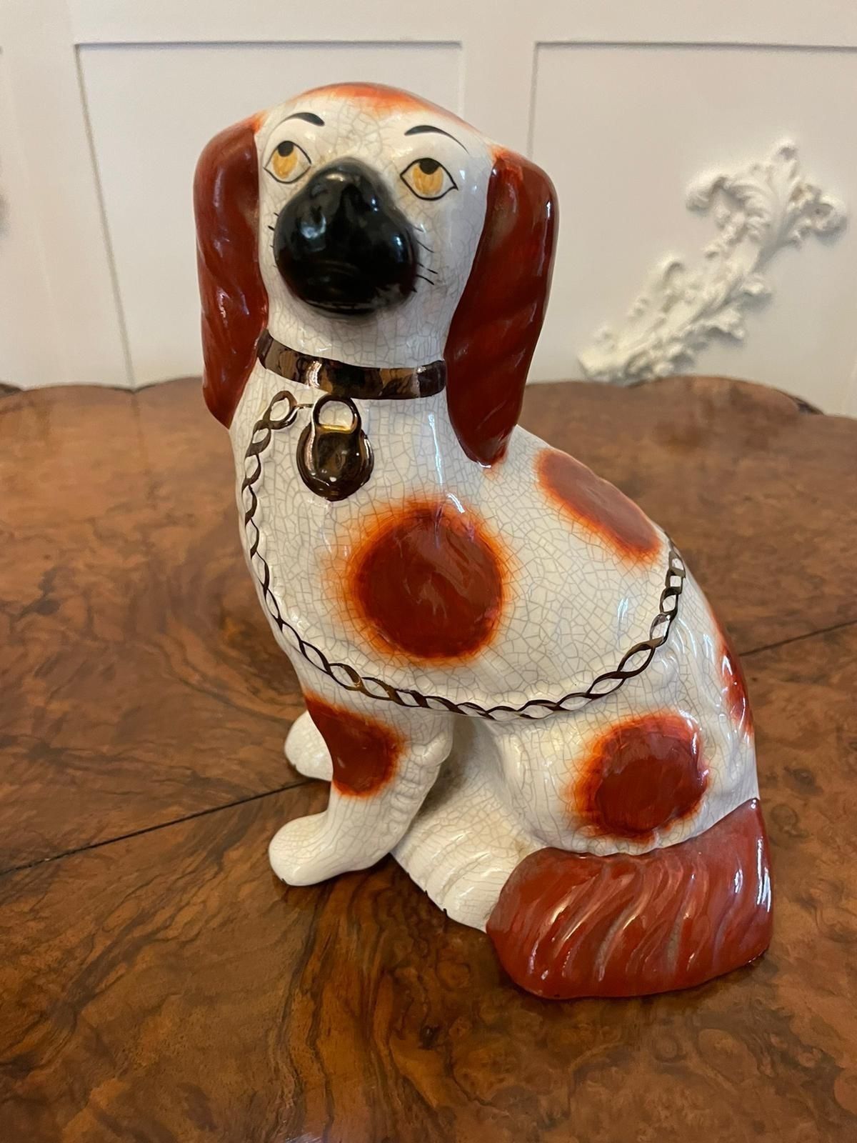 Pair Of Antique 19th Century Quality Staffordshire Dogs photo for sale
