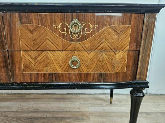 photo buy Bedroom Dresser With Six Drawers And Colored Glass Top, 1960