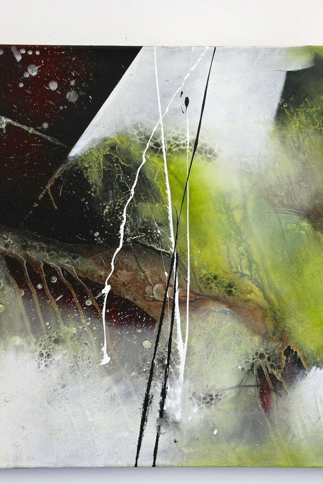 Abstract Painting "Crawfish Vs. Turtle", Acrylic On Canvas By Ms, Austria 2021 photo vinterior
