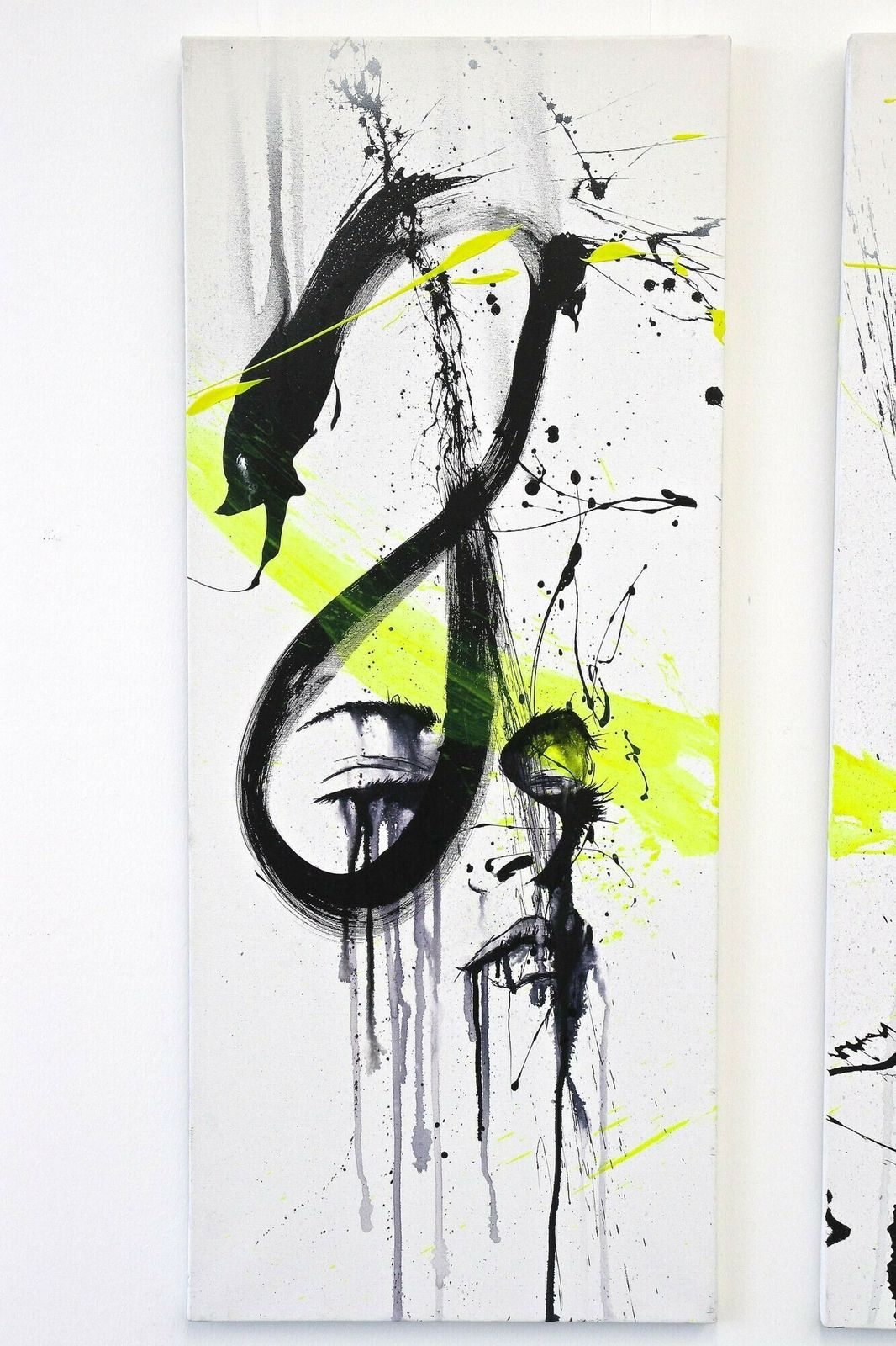 Three Part Painting "Eve & The Snake" By Ms, Acryl On Canvas, Austria 2024 photo for sale