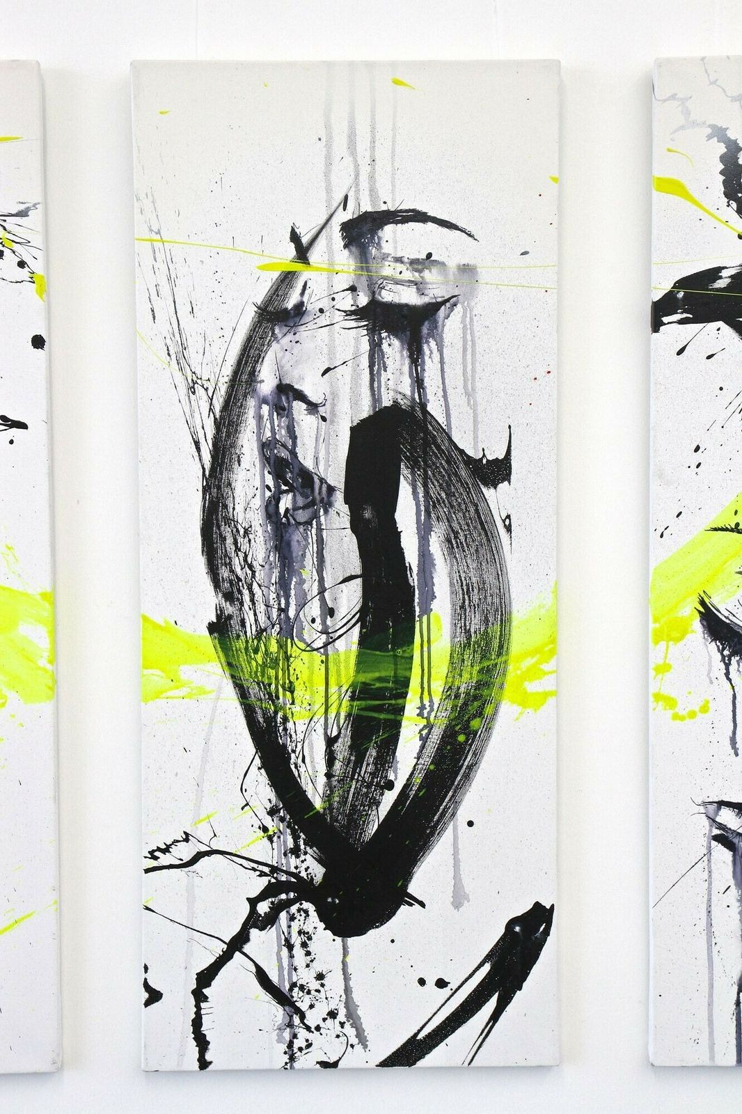 Three Part Painting "Eve & The Snake" By Ms, Acryl On Canvas, Austria 2024 photo Art