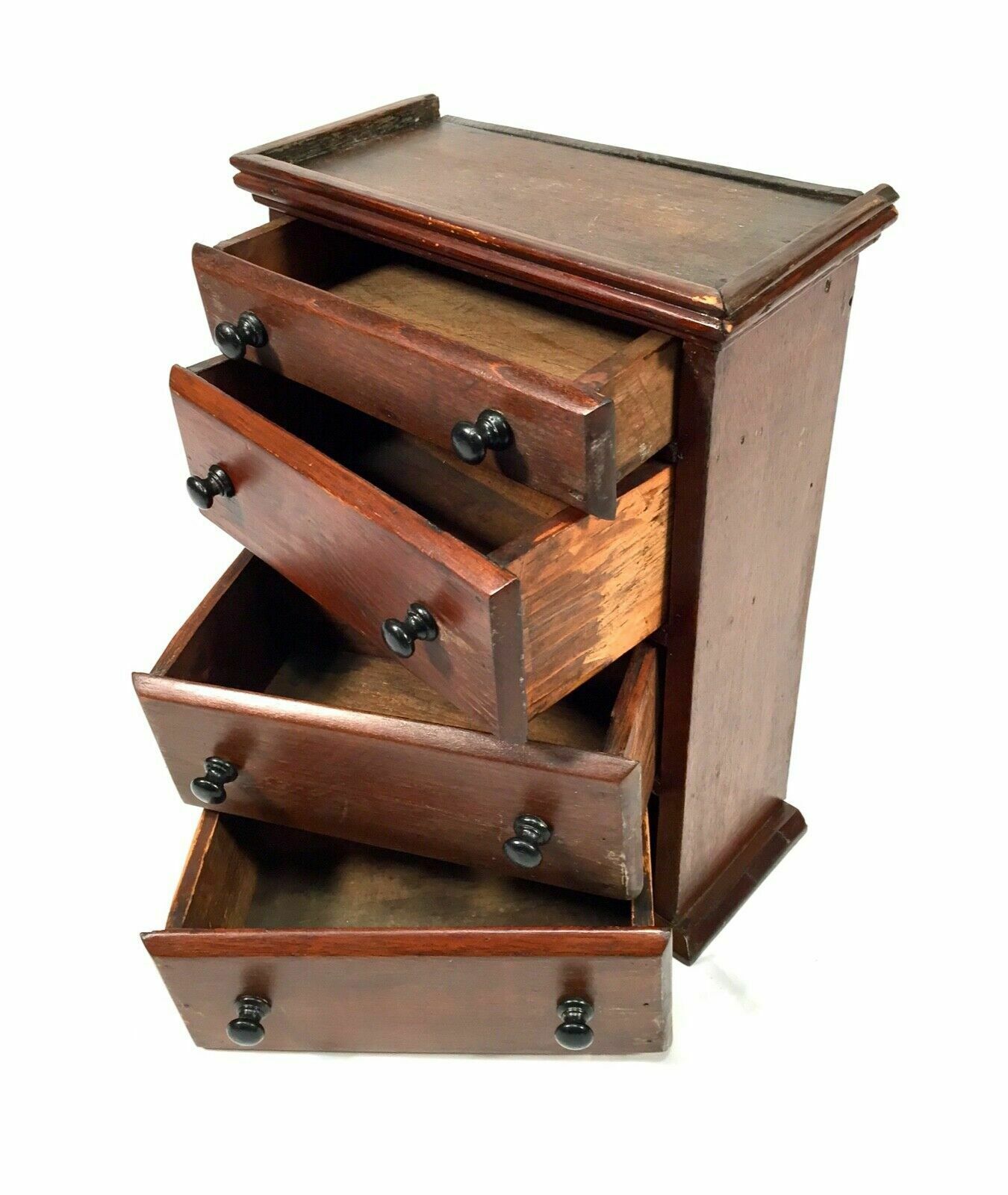 Antique Miniature Tabletop Wooden Chest Of Drawers C.1900 / Apprentice Furniture photo 149.0