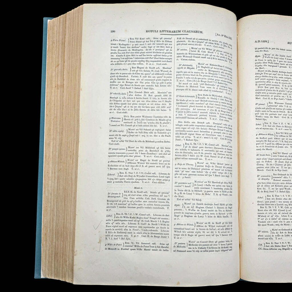photo for sale Large Antique Reference Book, The Close Rolls, Latin, Public Record, William IV