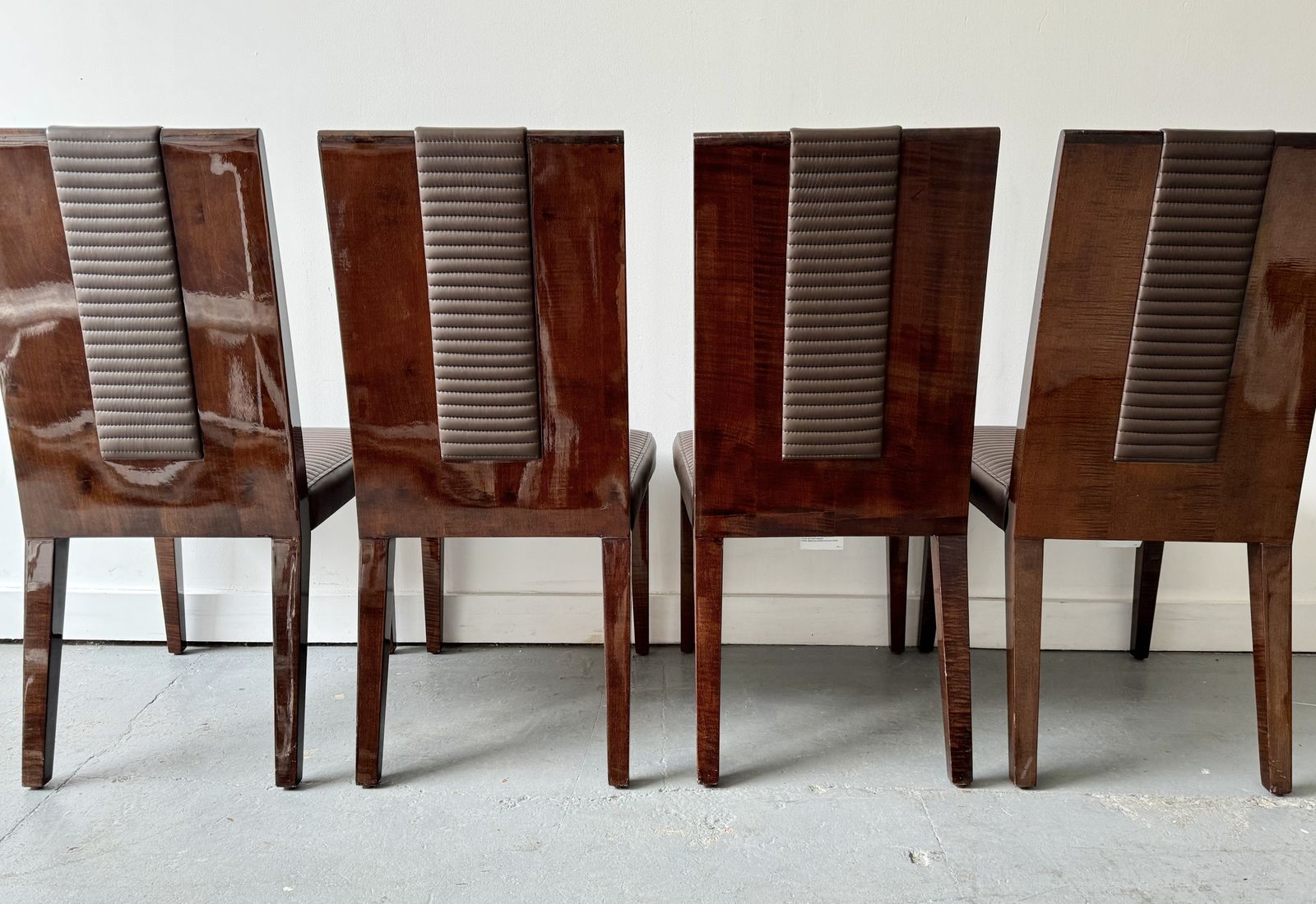 Set Of 4 Contemporary Wooden Dining Chairs photo vinterior