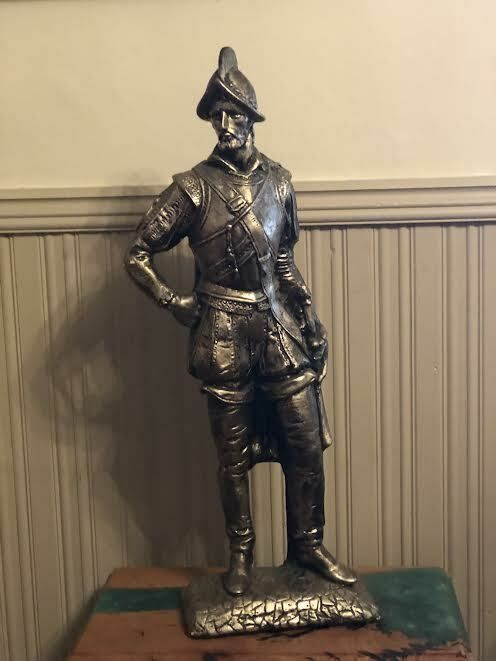 Large Spelter Statue Of A Spanish Conquistador In Full Uniform