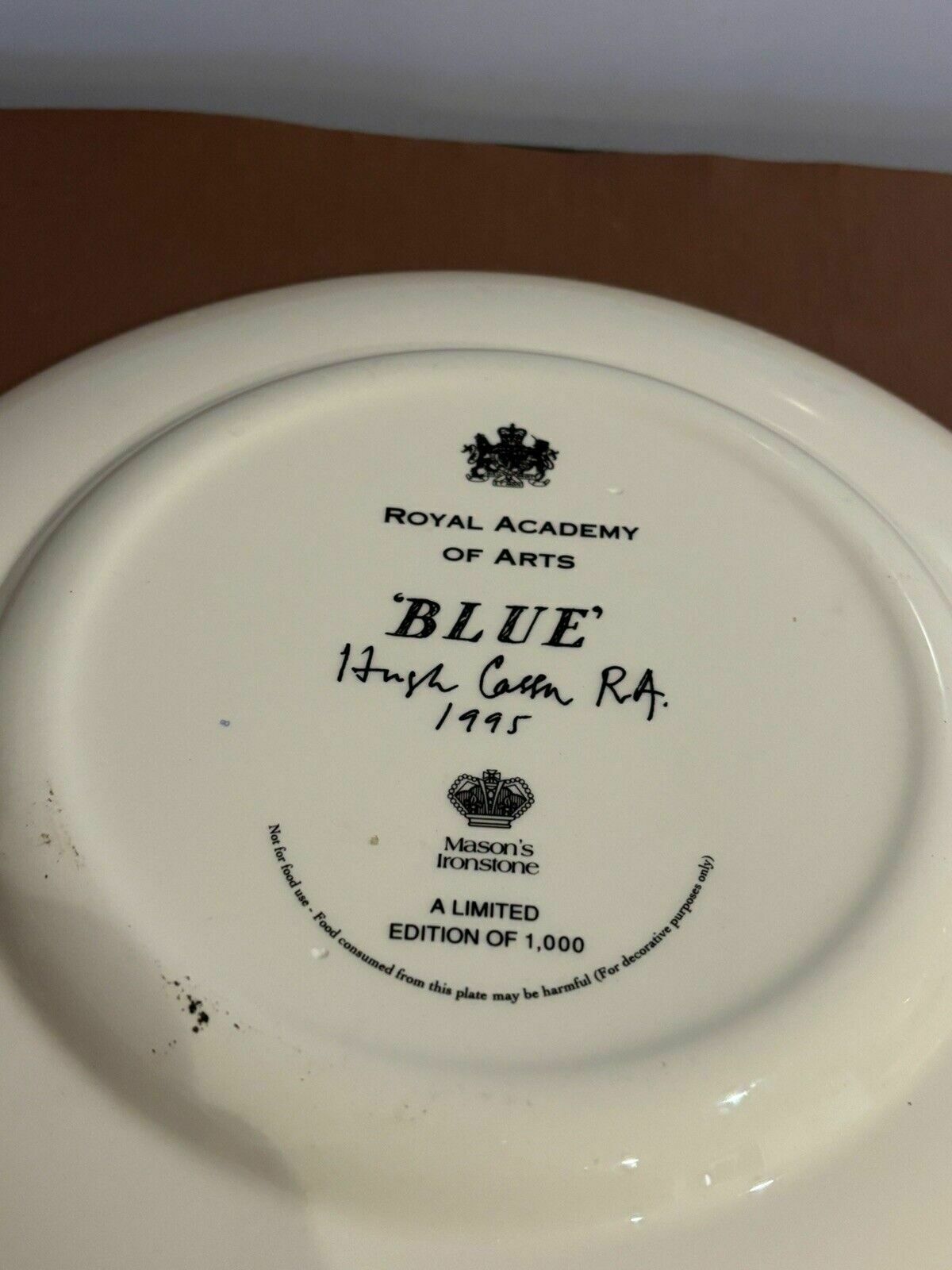 Royal Academy Of Arts Limited Edition Plate. Hugh Casson, "Blue" photo furniture