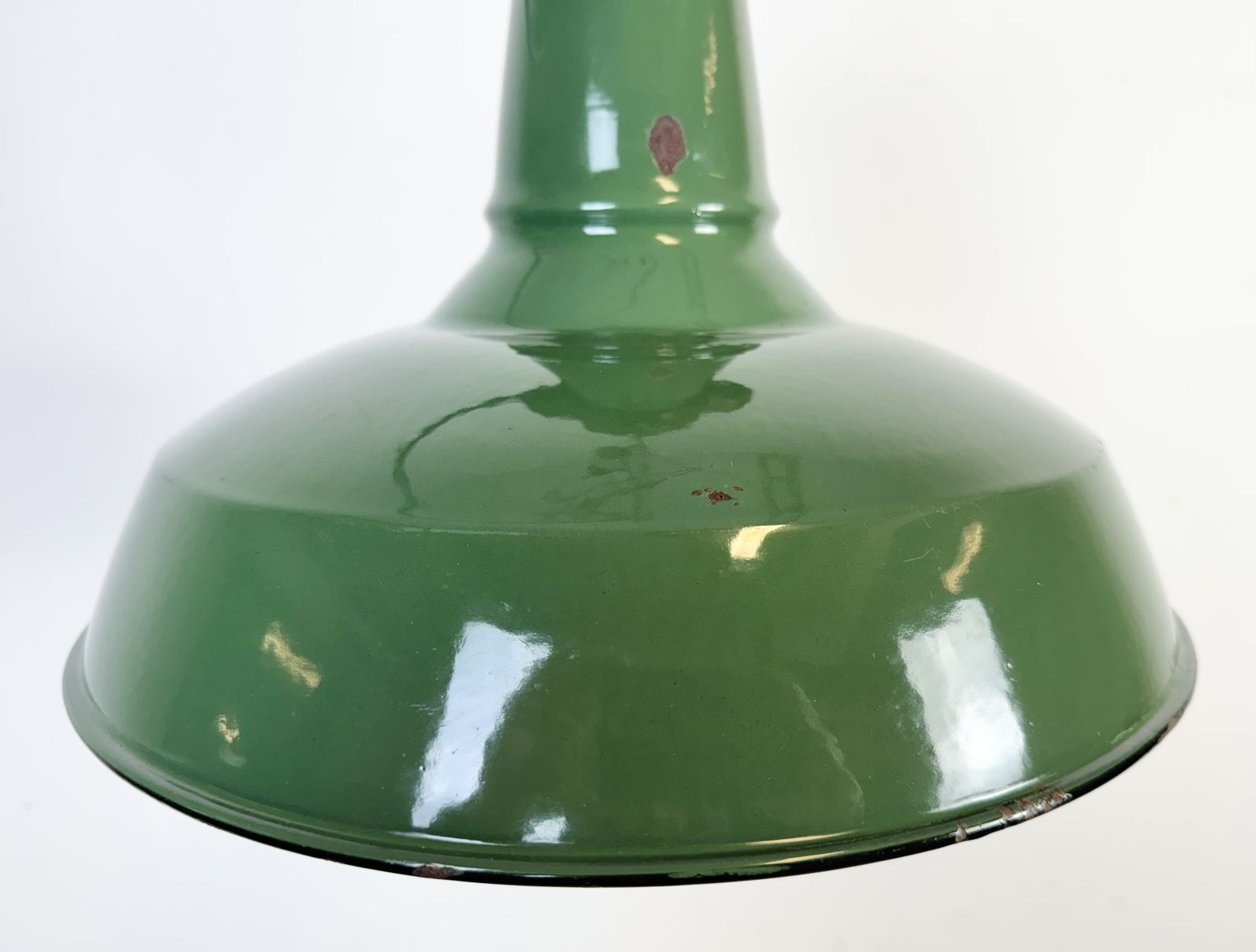 Industrial Green Enamel Factory Pendant Lamp, 1960s photo for sale