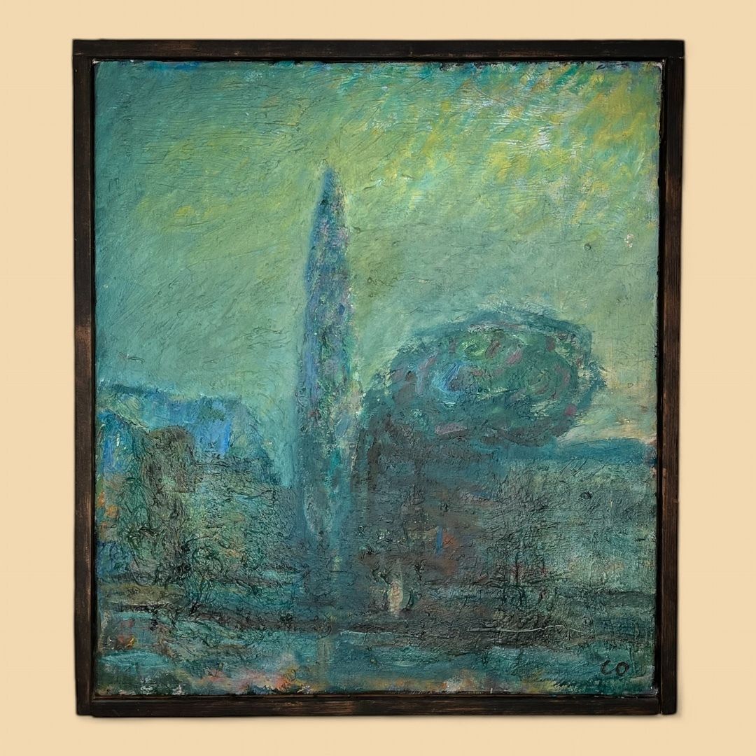 Stormy Night, Oil On Canvas Landscape Painting