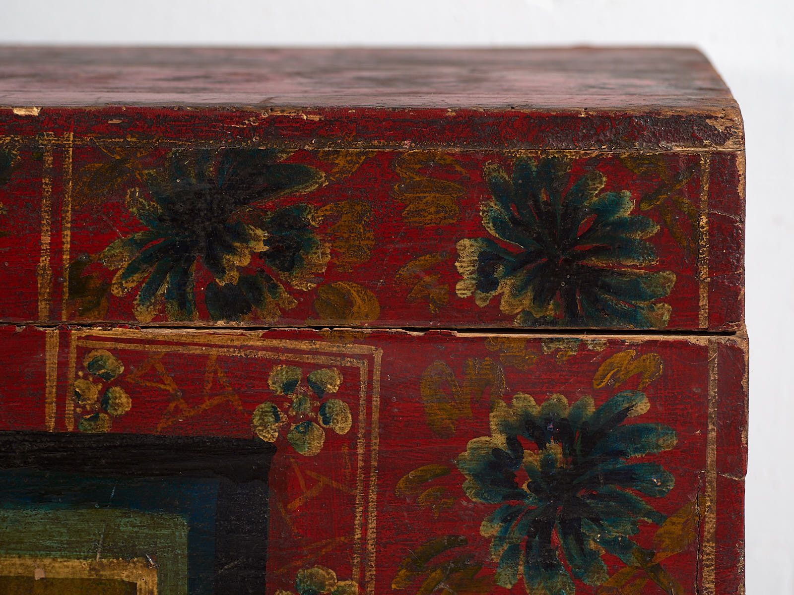 Antique Chinese Storage Trunk With Chairman Mao Painting (C.1900) #6 photo buy