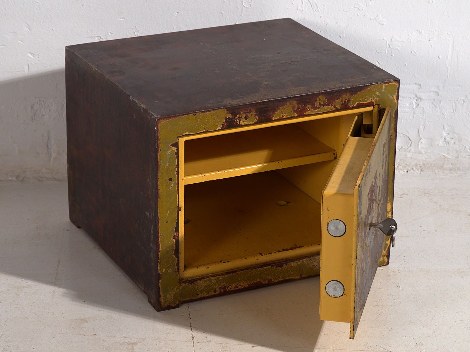 Antique Safe Box With Green Patina (C.1920) #4 photo vinterior