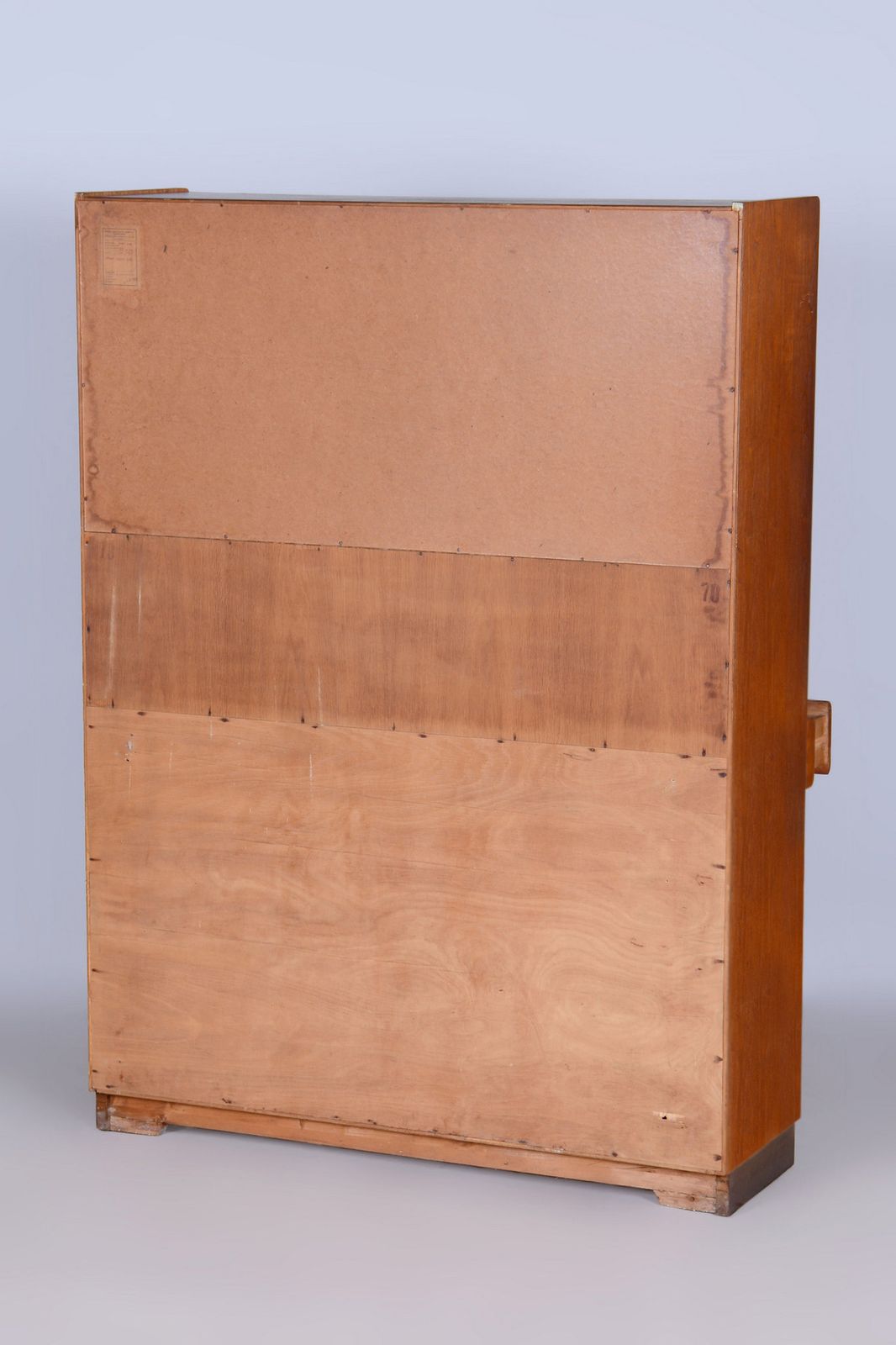 850.0 Restored Art Deco Display Cabinet , Oak And Glass, Czech, 1940s photo