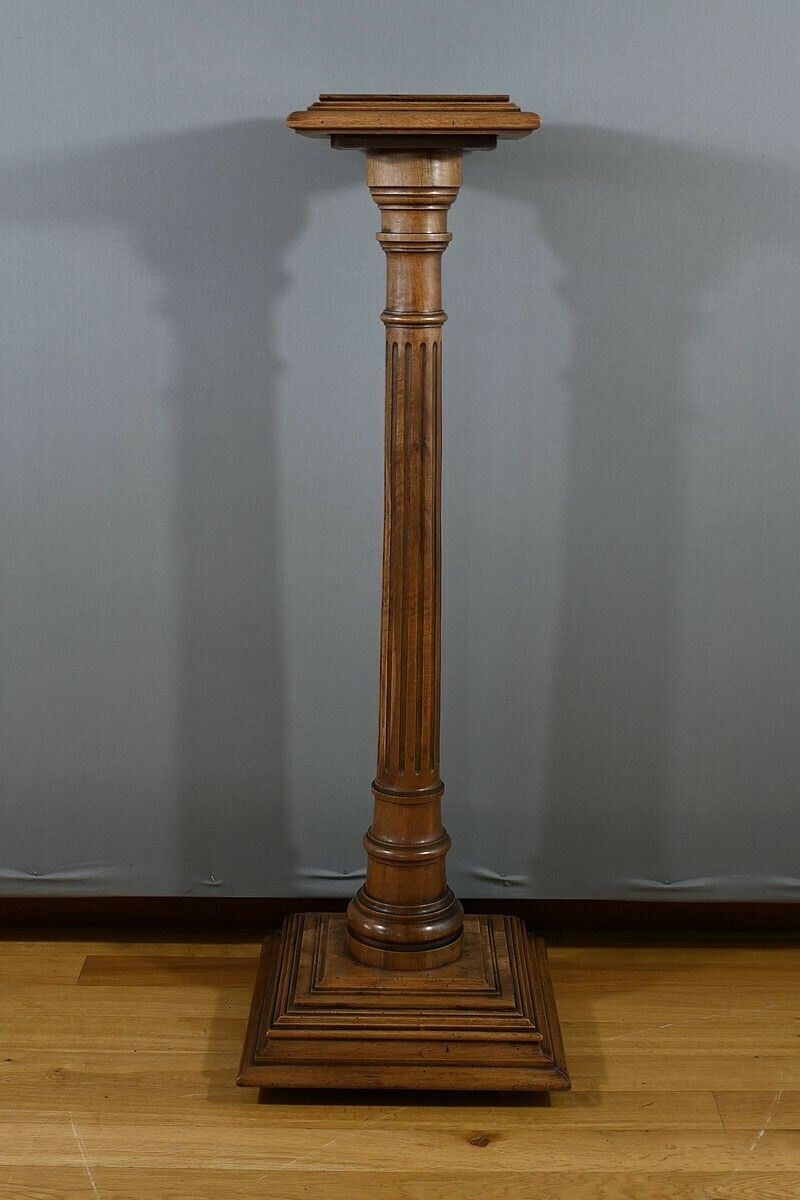 Walnut Column, Louis XVI Style – 1920 photo vintage