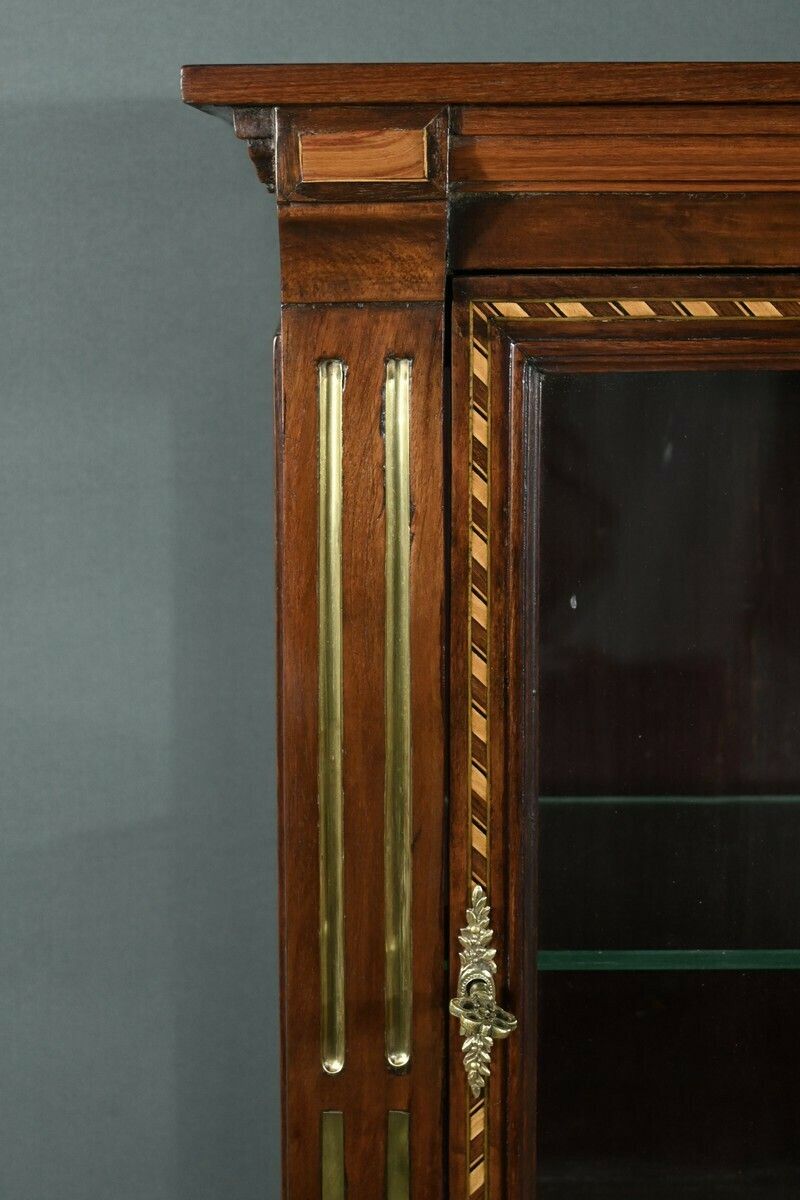 Rare Small Marquetry Display Cabinet, Louis XVI Style – Mid 19th Century photo vinterior