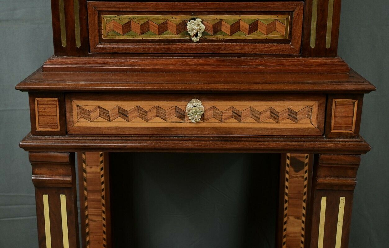 3350.0 Rare Small Marquetry Display Cabinet, Louis XVI Style – Mid 19th Century photo