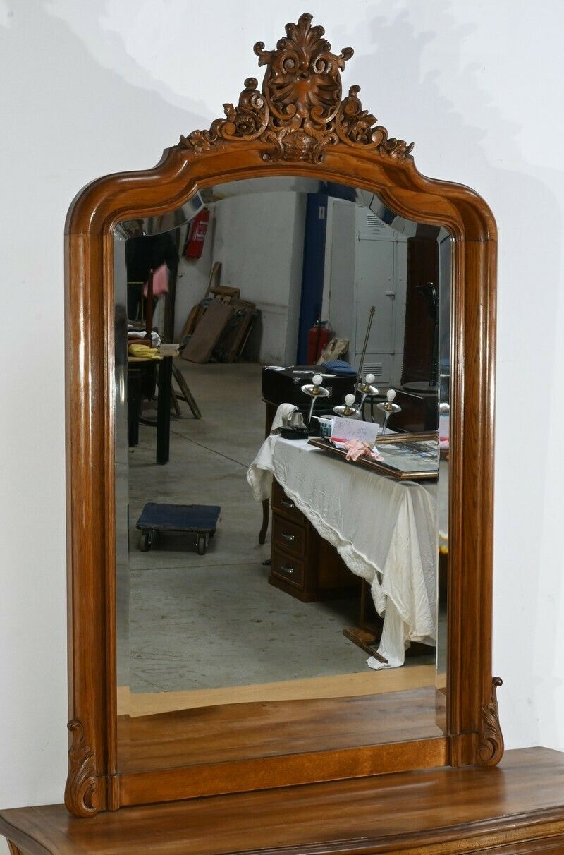 Oak Mirror, Louis XV Style – Late 19th Century photo furniture