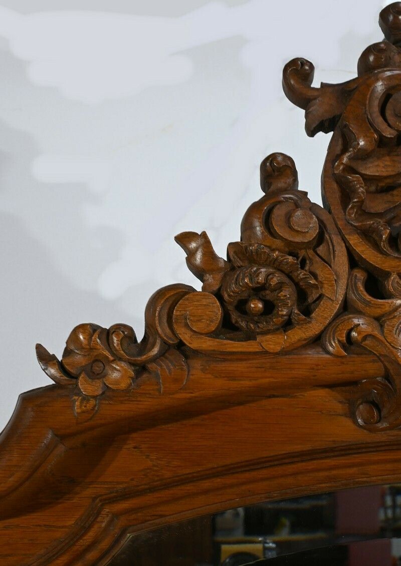 Oak Mirror, Louis XV Style – Late 19th Century photo vinterior